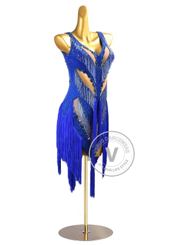 Sapphire Pulse Latin Rhythm Chacha Salsa Rumba Competition Dance Dress