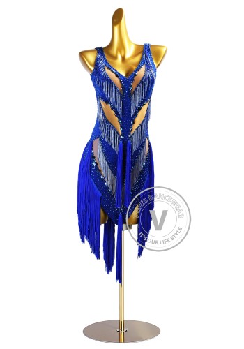 Sapphire Pulse Latin Rhythm Chacha Salsa Rumba Competition Dance Dress