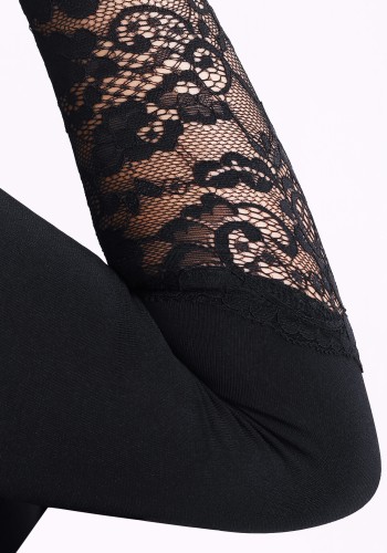 Noir Lace Elegance Luxury Crepe Ballroom Smooth Practice Dance Dress TID-D033