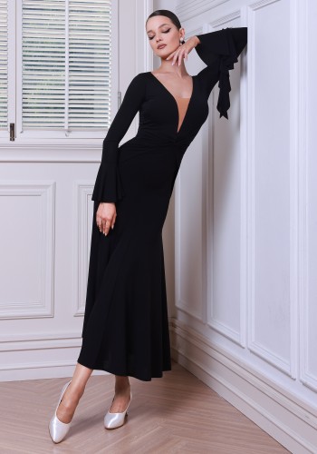 Twist Grace Elegance Luxury Crepe Ballroom Smooth Practice Dance Dress TID-D034B