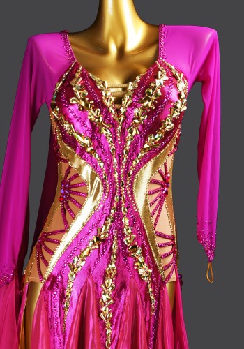 Fuchsia Radiance Waltz Ballroom Dress Smooth Competition Dresses
