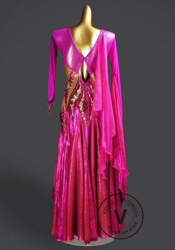 Fuchsia Radiance Waltz Ballroom Dress Smooth Competition Dresses