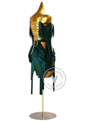 Emerald Siren Latin Rhythm Chacha Salsa Rumba Competition Dance Dress
