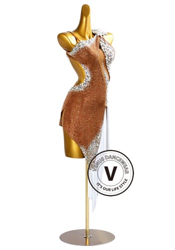 Champagne Frost Latin Rhythm Chacha Salsa Rumba Competition Dance Dress