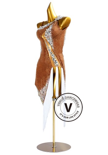 Champagne Frost Latin Rhythm Chacha Salsa Rumba Competition Dance Dress