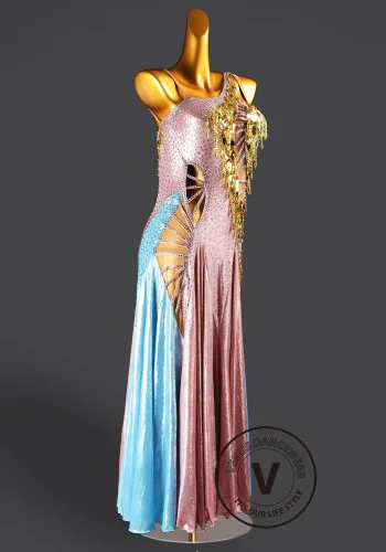 Rose Opal Waltz Ballroom Dress American Smooth Competition Dresses