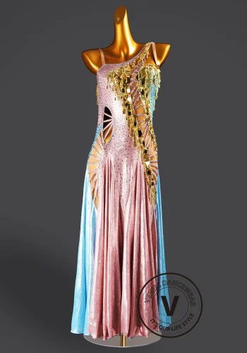 Rose Opal Waltz Ballroom Dress American Smooth Competition Dresses