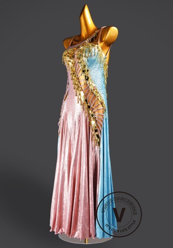Rose Opal Waltz Ballroom Dress American Smooth Competition Dresses
