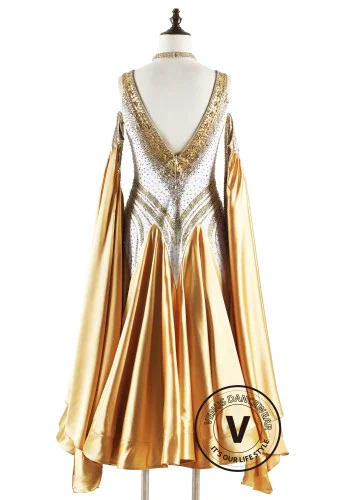 Champagne Majesty Ballroom Smooth Dance Competition Dress