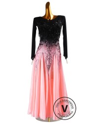 Noir Blush Gradient Waltz Ballroom Dress Smooth Competition Dresses