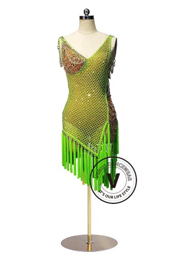 Neon Temptress Latin Rhythm Chacha Salsa Rumba Competition Dance Dress