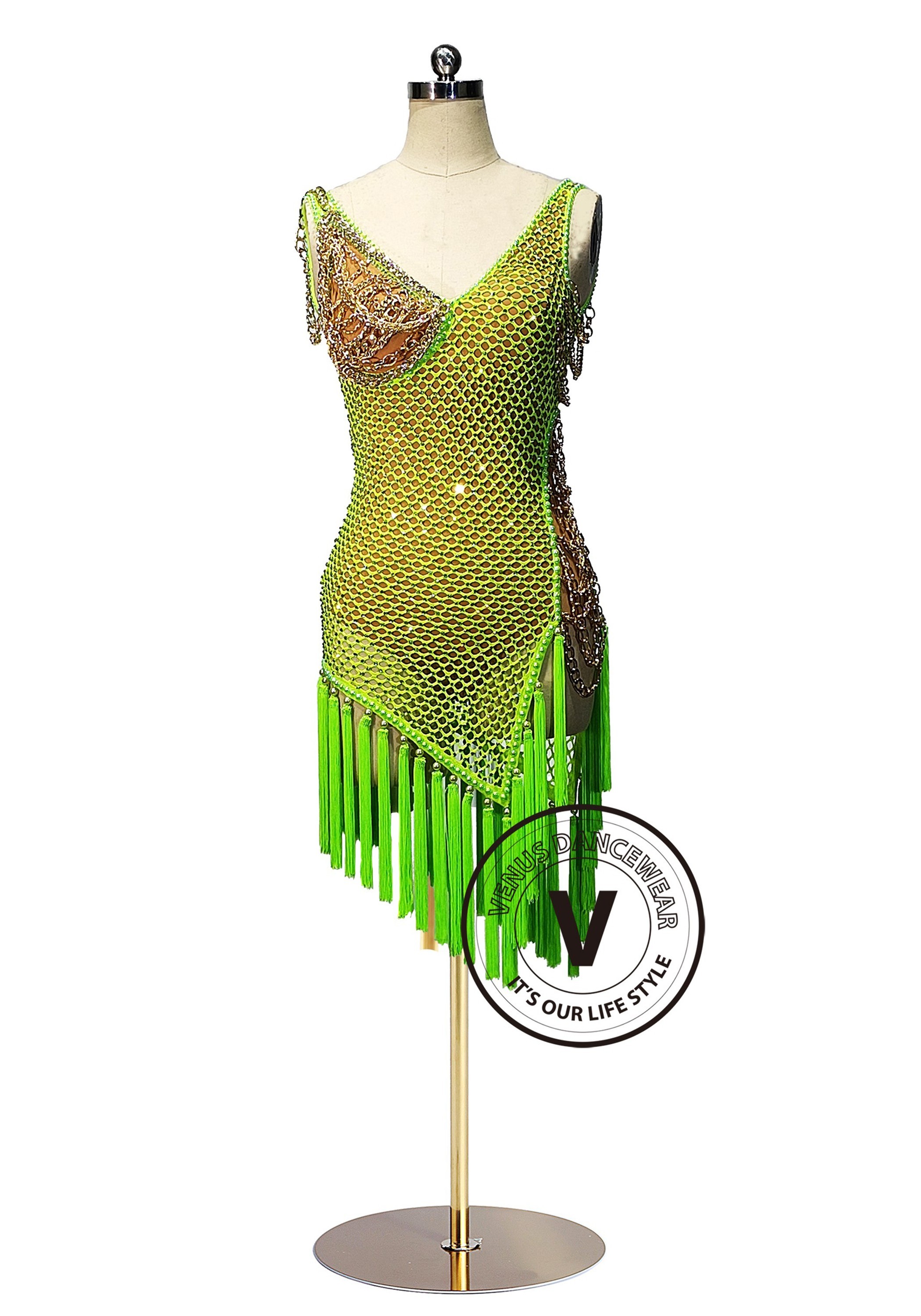 Neon Temptress Latin Rhythm Chacha Salsa Rumba Competition Dance Dress