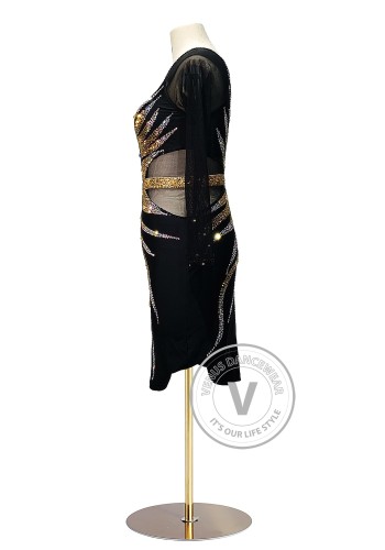 Solar Noir Latin Rhythm Chacha Salsa Rumba Competition Dance Dress