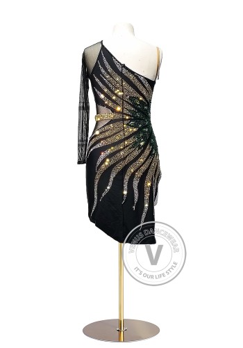 Solar Noir Latin Rhythm Chacha Salsa Rumba Competition Dance Dress