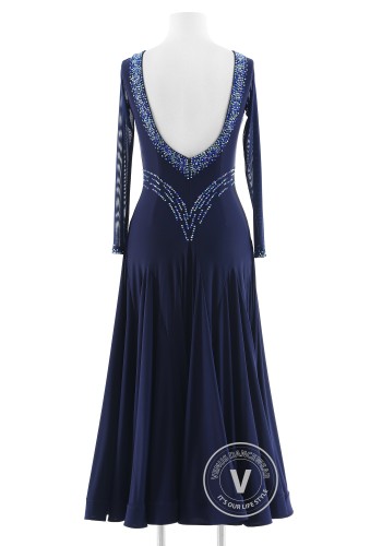 navy blue dance dress Arc Luxury Crepe Ballroom Smooth Practice P0071 lined Leg Shoes Size:Straight Size (XXS-XL) Simple A-Line Wedding Dress Leotard