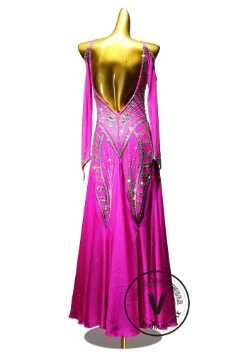 Rose Opal Ballroom Waltz Dress American Smooth Competition Dresses