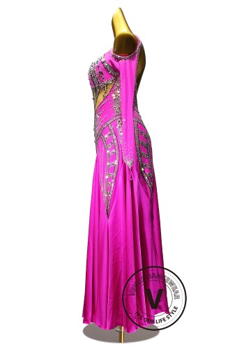 Rose Opal Ballroom Waltz Dress American Smooth Competition Dresses