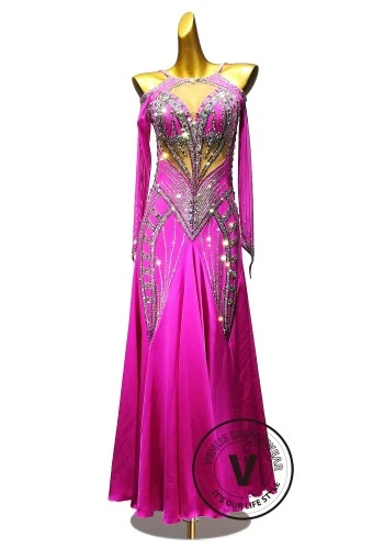 Rose Opal Ballroom Waltz Dress American Smooth Competition Dresses