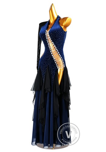Midnight Sapphire Waltz Ballroom Dress American Smooth Competition Dresses