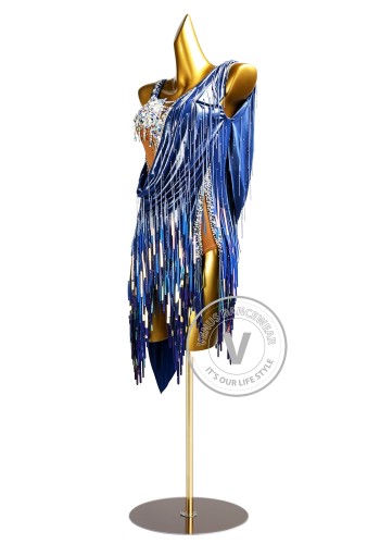 Blue Mirage Latin Rhythm Chacha Salsa Rumba Competition Dance Dress