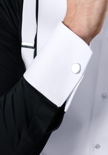 Black Men's Long Sleeve Ballroom Competition Dance Shirt with Built-in Pants