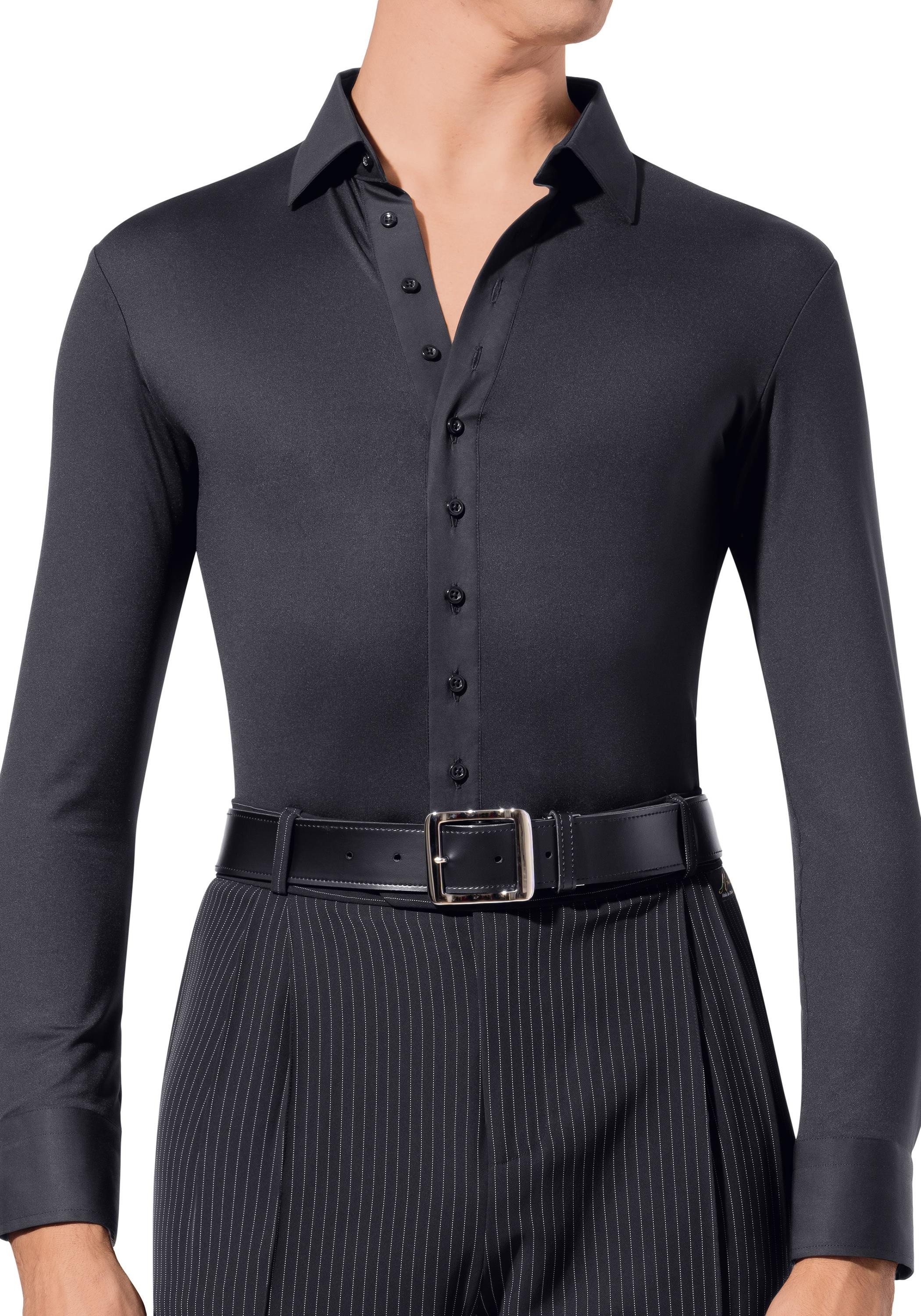 Men's Fitted Lapel Latin Dance Shirt with Integrated Body Brief ML21 Men's Fitted Lapel Latin Dance Shirt with Integrated Body Brief ML21