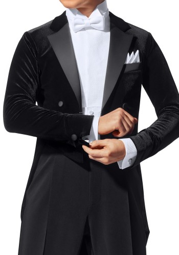 Men's Velvet Ballroom Tailsuit with Satin Lapels & Trousers TS02