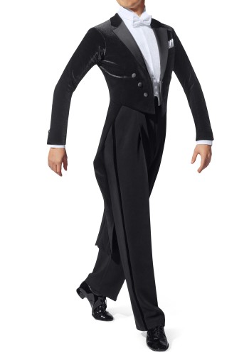 Men's Velvet Ballroom Tailsuit with Satin Lapels & Trousers TS02