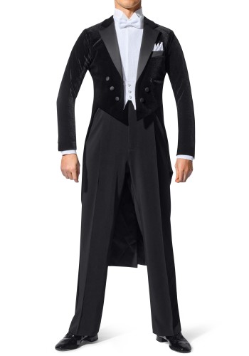 Men's Velvet Ballroom Tailsuit with Satin Lapels & Trousers TS02