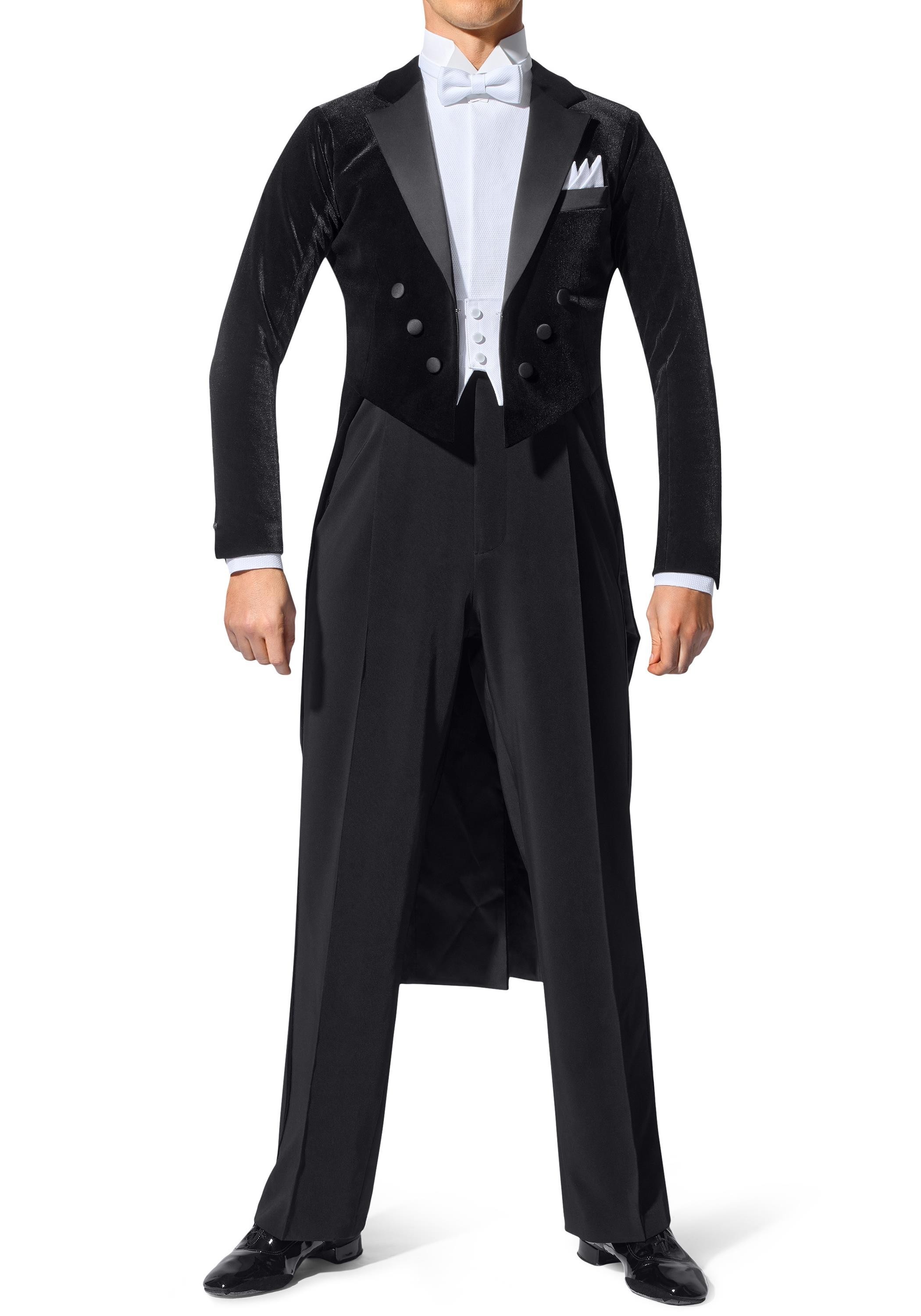 Men's Velvet Ballroom Tailsuit with Satin Lapels & Trousers TS02 Men's Velvet Ballroom Tailsuit with Satin Lapels & Trousers TS02