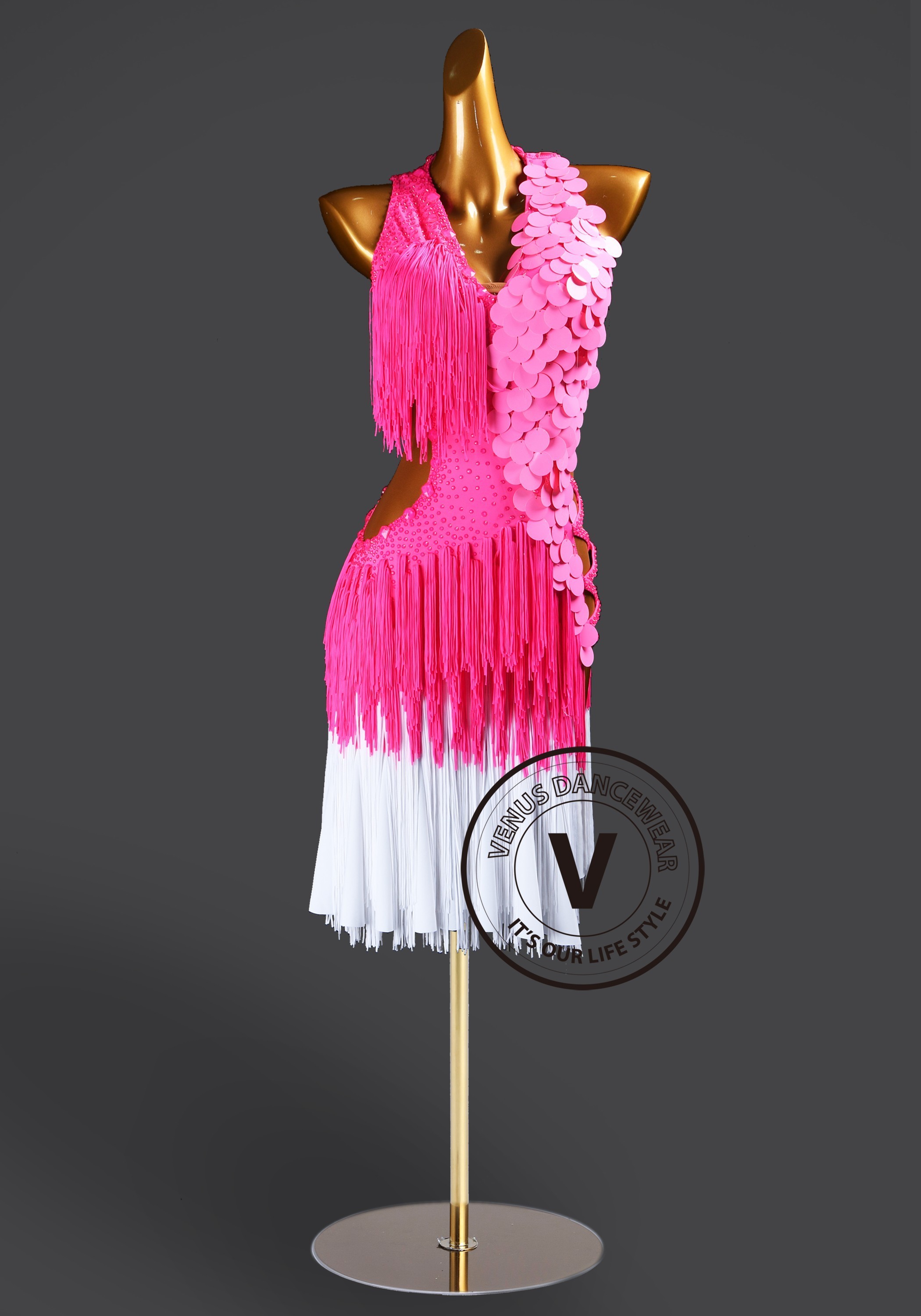 Pink Rhapsody Latin Rhythm Chacha Salsa Rumba Competition Dance Dress