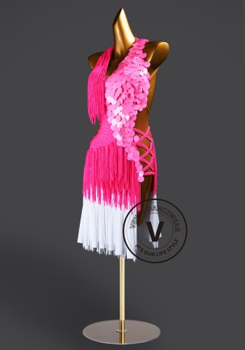 Pink Rhapsody Latin Rhythm Chacha Salsa Rumba Competition Dance Dress