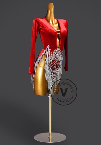 Scarlet Empress Latin Rhythm Chacha Salsa Rumba Competition Dance Dress