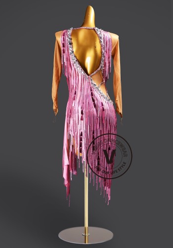 Blush Serenade Latin Rhythm Chacha Salsa Rumba Competition Dance Dress