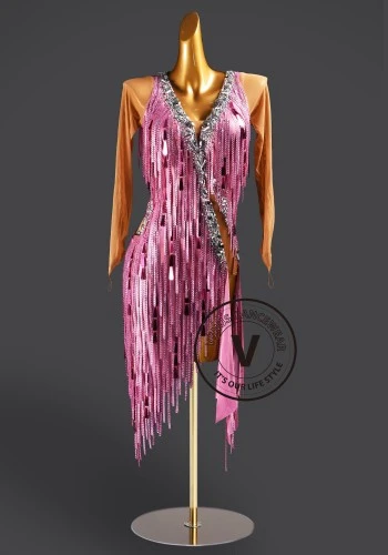 Blush Serenade Latin Rhythm Chacha Salsa Rumba Competition Dance Dress