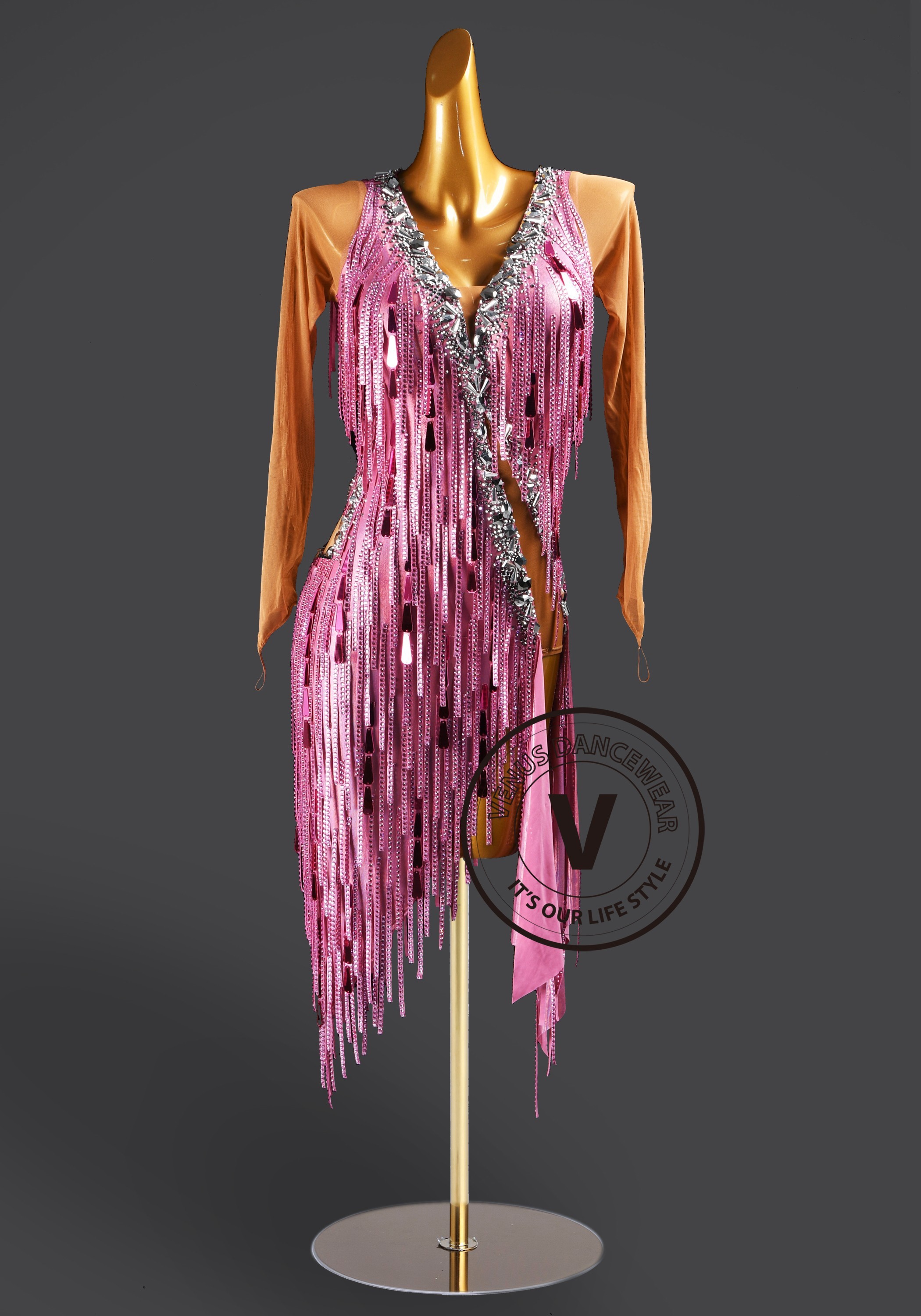 Blush Serenade Latin Rhythm Chacha Salsa Rumba Competition Dance Dress
