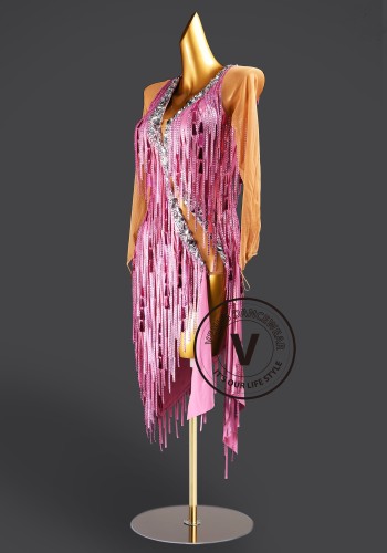 Blush Serenade Latin Rhythm Chacha Salsa Rumba Competition Dance Dress