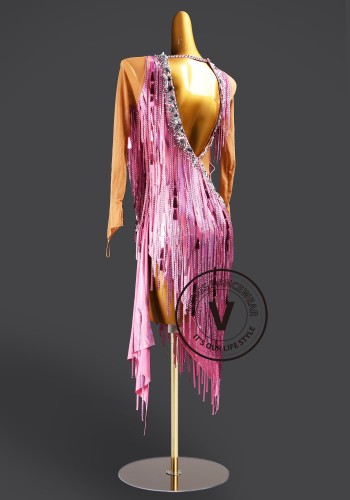 Blush Serenade Latin Rhythm Chacha Salsa Rumba Competition Dance Dress